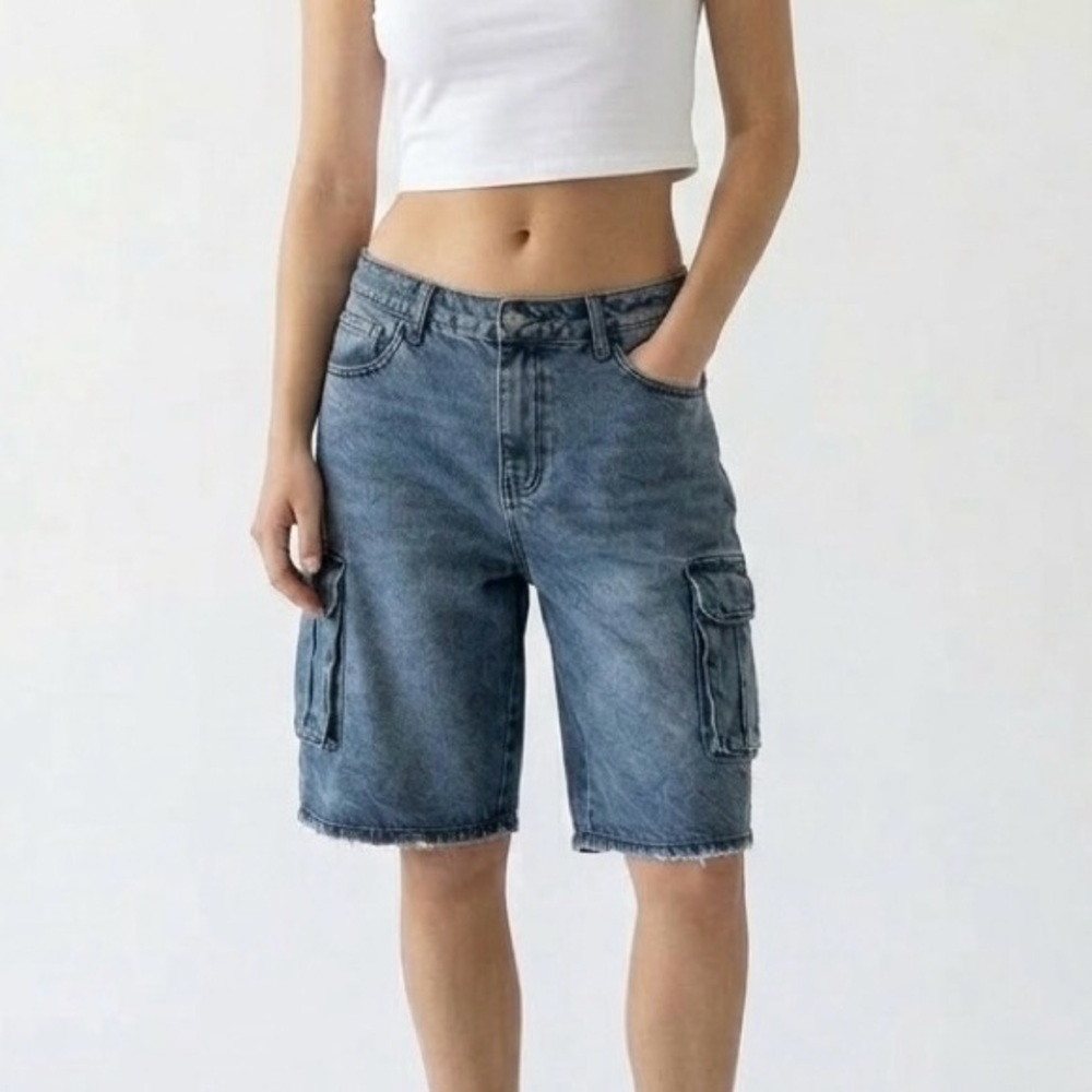 RSQ Baggy Cargo Denim Shorts